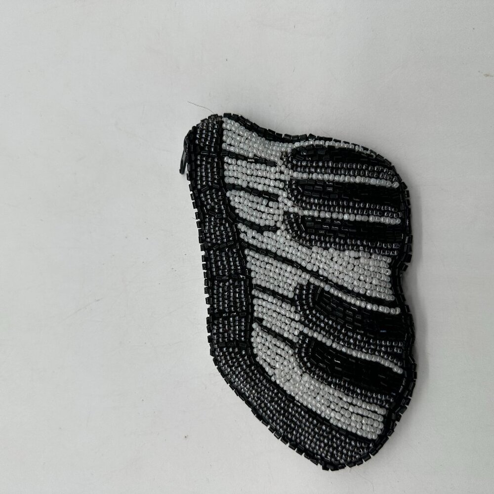 EUC Small C Marie Piano Keyboard Change Coin Purse Black White  Zipper